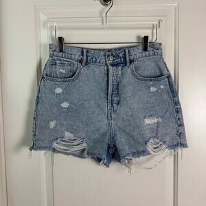 PacSun High Rise Icon Short Distressed Light Wash 29